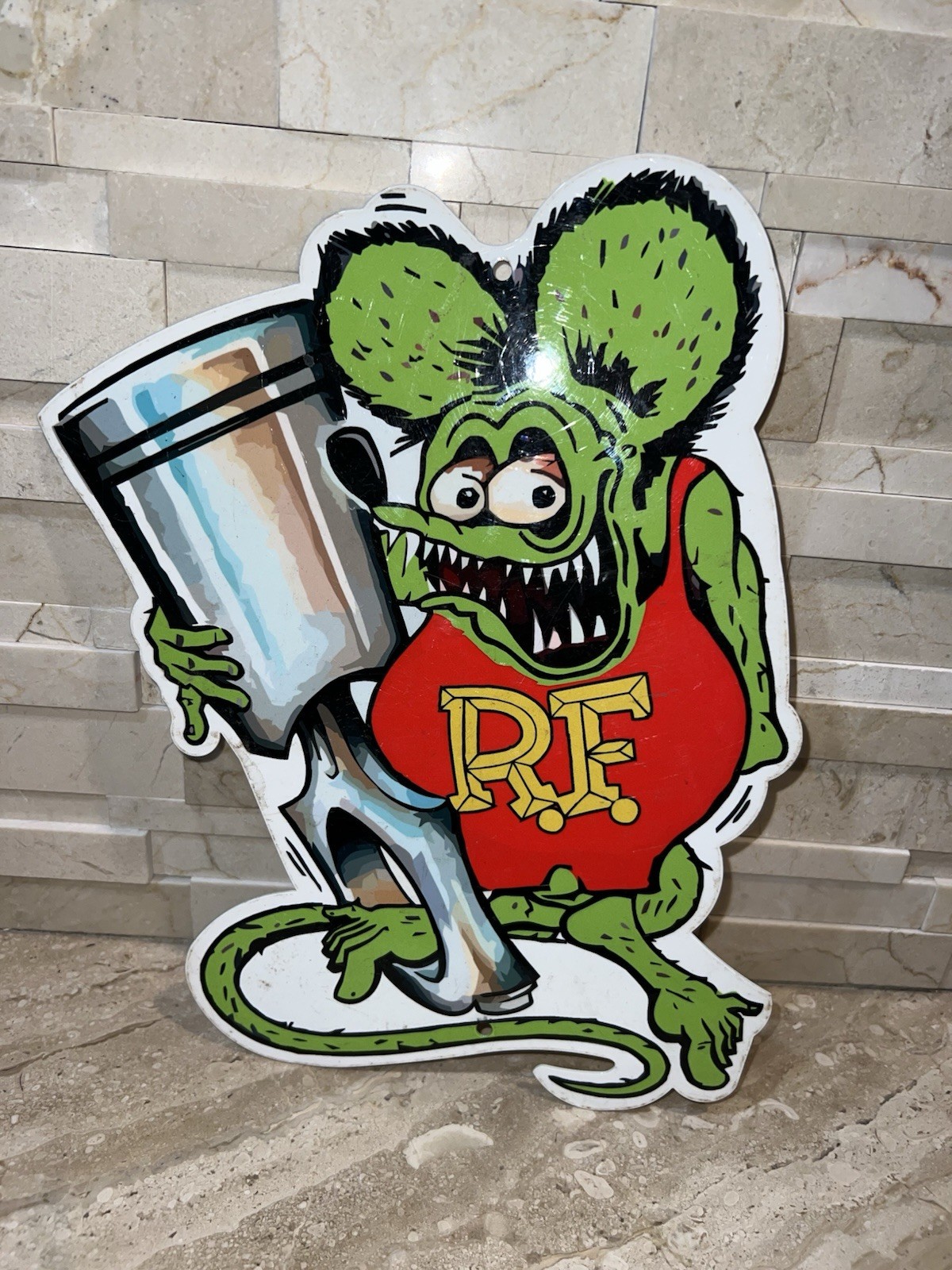 Rat Fink Vintage Style Metal Sign 12″ x 8” Badly Scratched