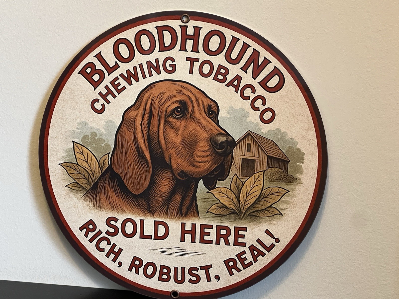 Bloodhound Chewing Tobacco Vintage Style Metal Sign