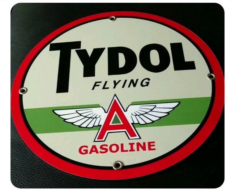 Tydol Flying A Gasoline Gas Oil Sign