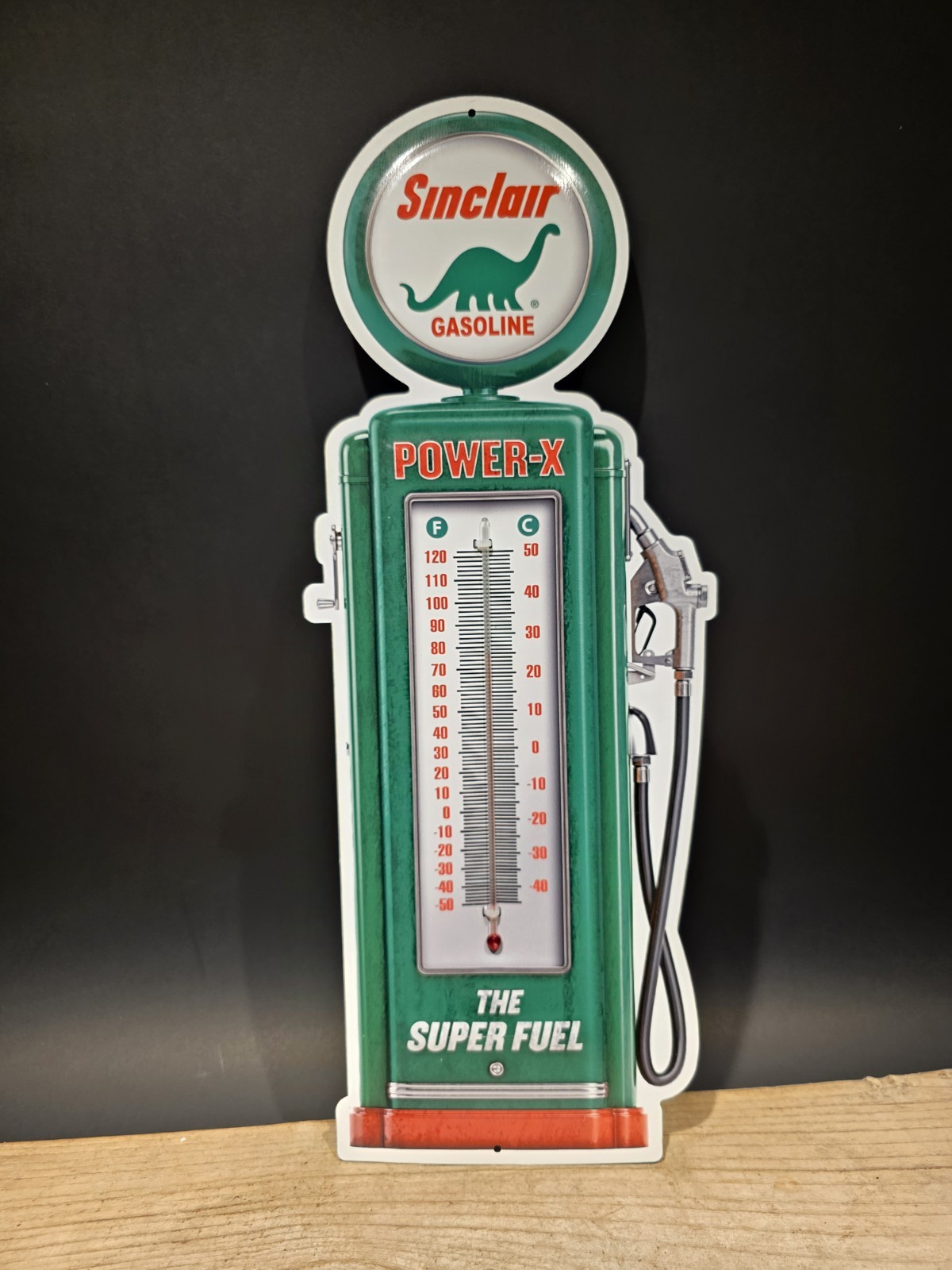 17 1/2 ” Metal Vintage Style Sinclair Thermometer Sign