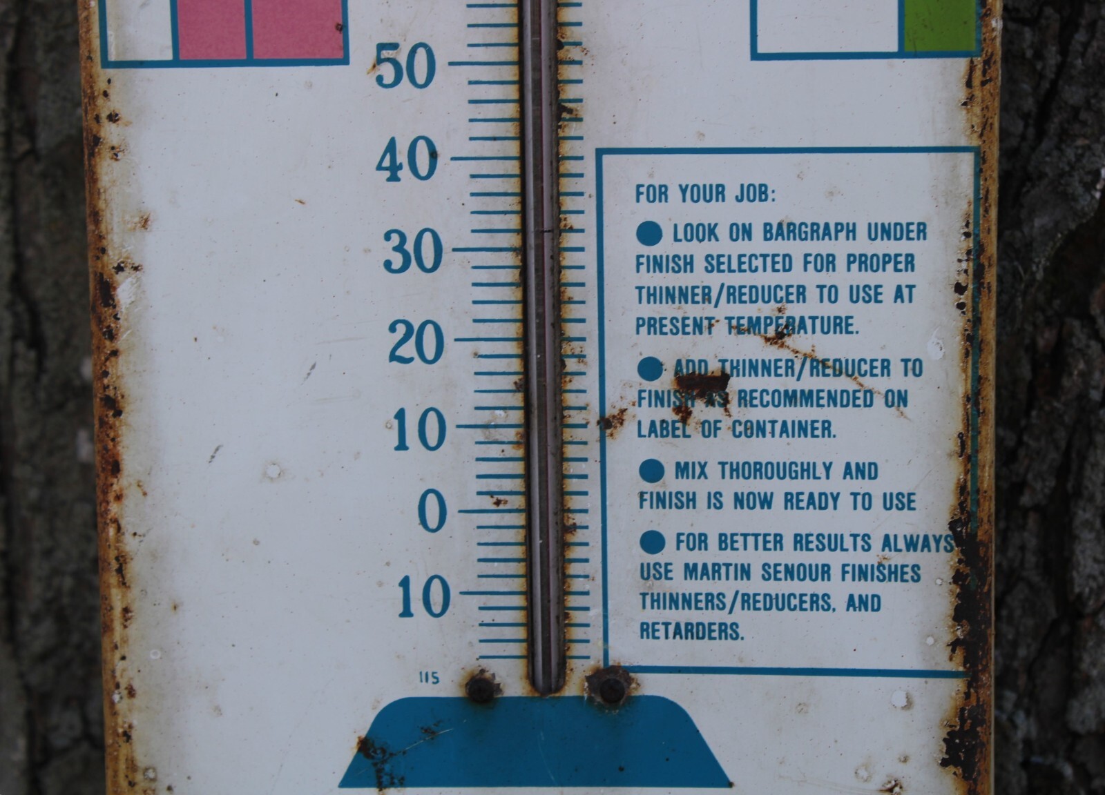 date 1965 NAPA AUTO PARTS MARTIN SENOUR AUTO PAINT Old 7×27 in. Thermometer Sign