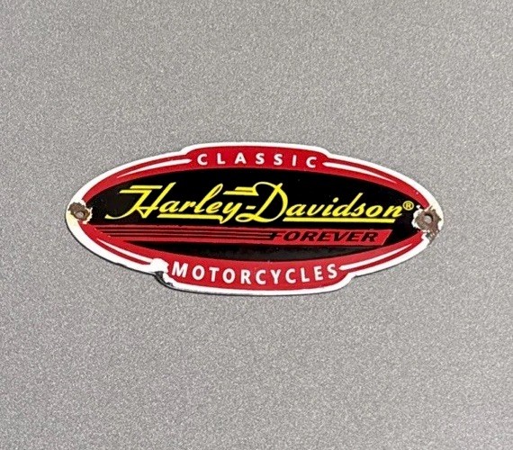 VINTAGE HARLEY DAVIDSON PORCELAIN SIGN CAR GAS TRUCK MOTORCYCLE OIL
