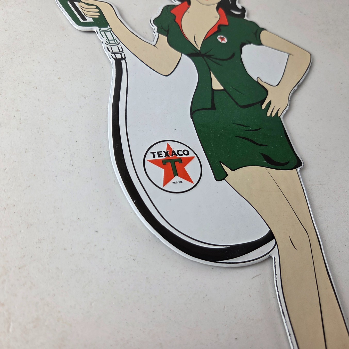 Vintage Texaco Gasoline Sign – Gas Attendant Gas Pump Ad Porcelain Sign