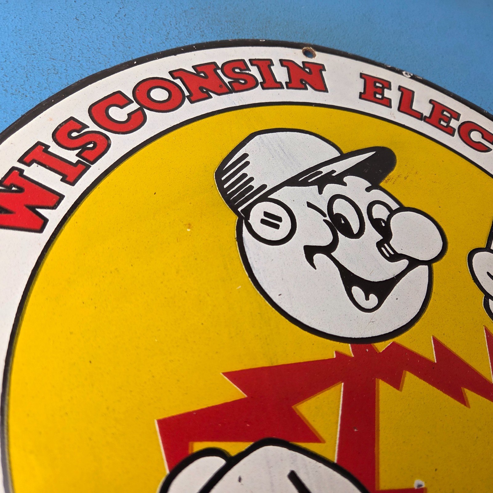 Vintage Electric Service Porcelain Sign – Advertising Gas Station Pump Sign