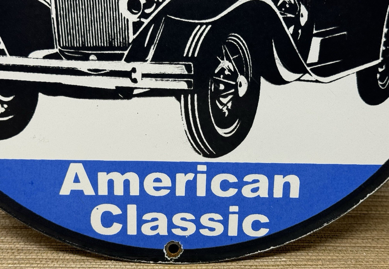 VINTAGE FORD MODEL T PORCELAIN SIGN GENERAL MOTORS DEALERSHIP GAS OIL CHEVROLET