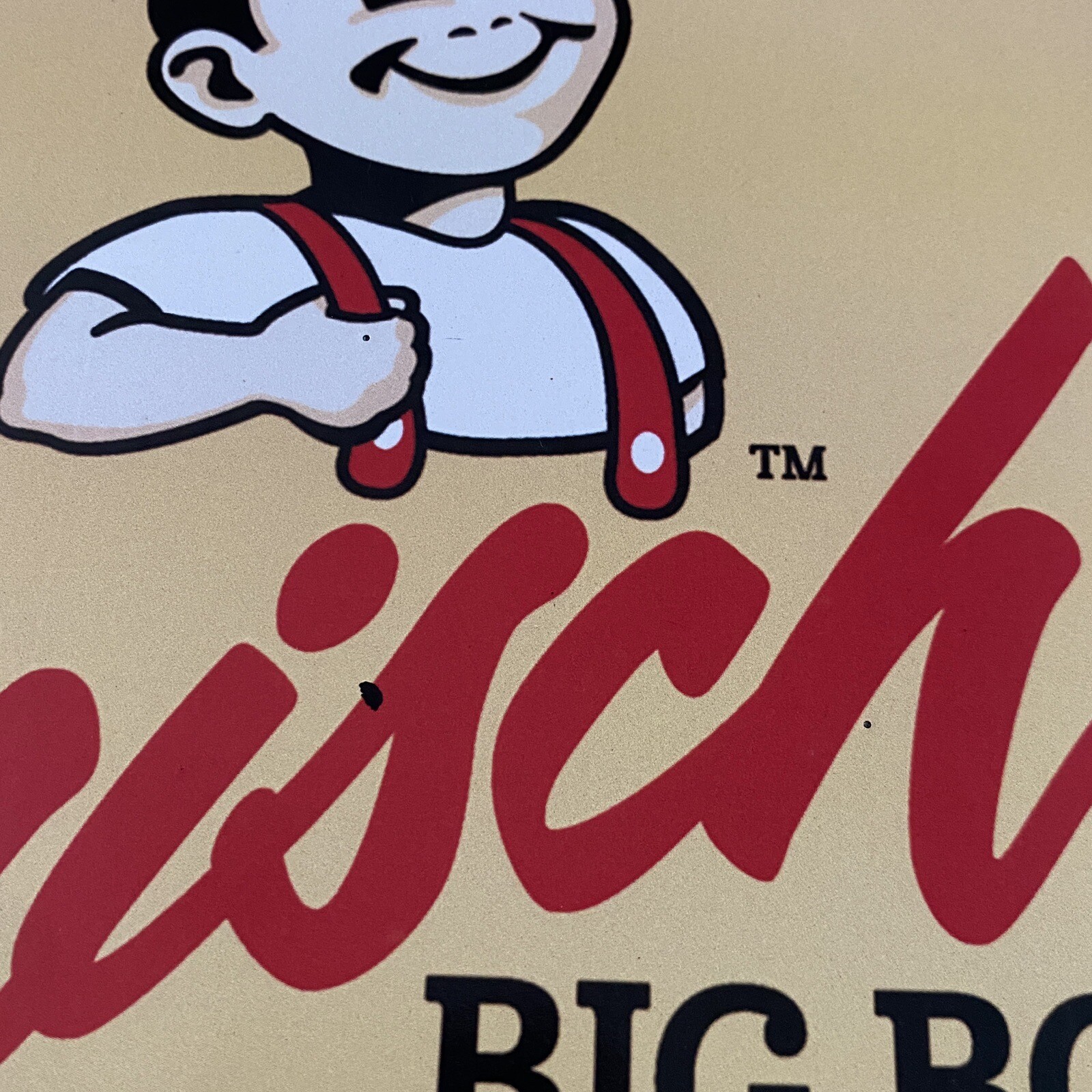 VINTAGE FRISCH’S BIG BOY PORCELAIN GAS OIL DINER BURGER FAST FOOD AD PUMP SIGN