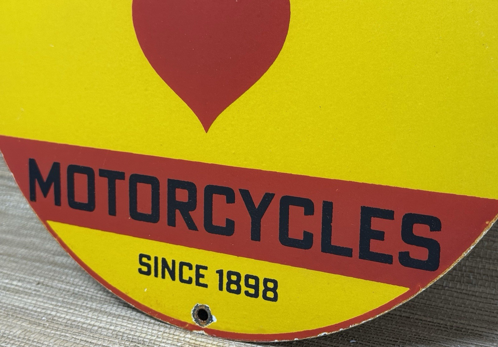 VINTAGE NORTON MOTORCYCLES PORCELAIN SIGN GENERAL MOTORS DEALERSHIP GAS OIL