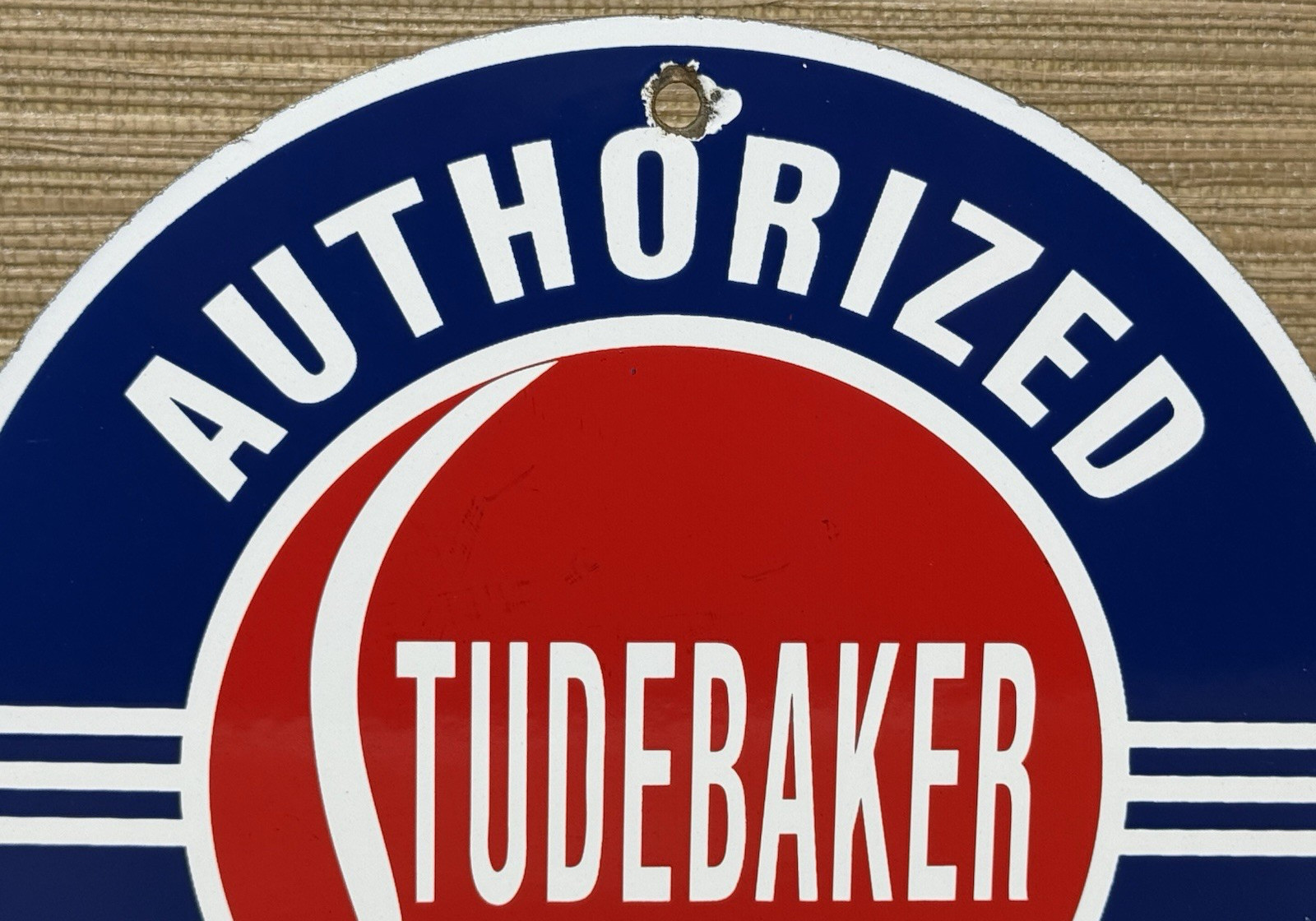 VINTAGE STUDEBAKER PORCELAIN SERVICE SIGN GAS STATION PUMP MOTOR OIL DEALERSHIP