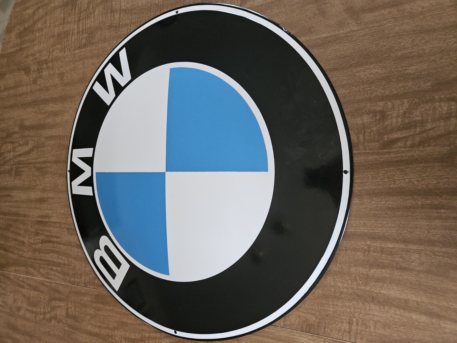 VINTAGE 1960’s PORCELAIN BMW DEALER SIGN CONVEXED 23-1/2″