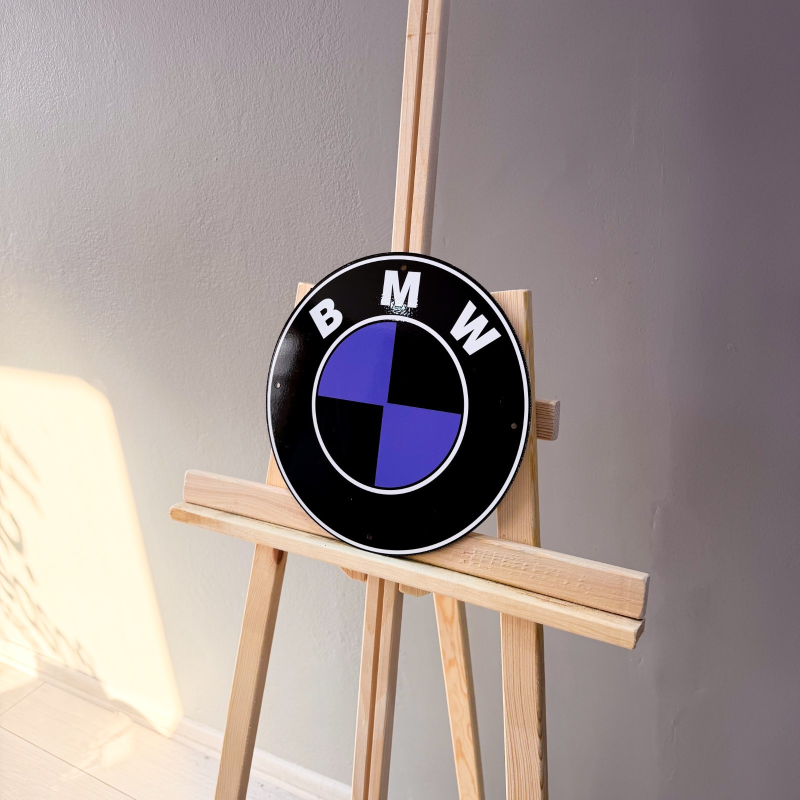 BMW Black Purple Roundel Heavy Metal Sign – Garage Decor – 30 cm (11.8”)