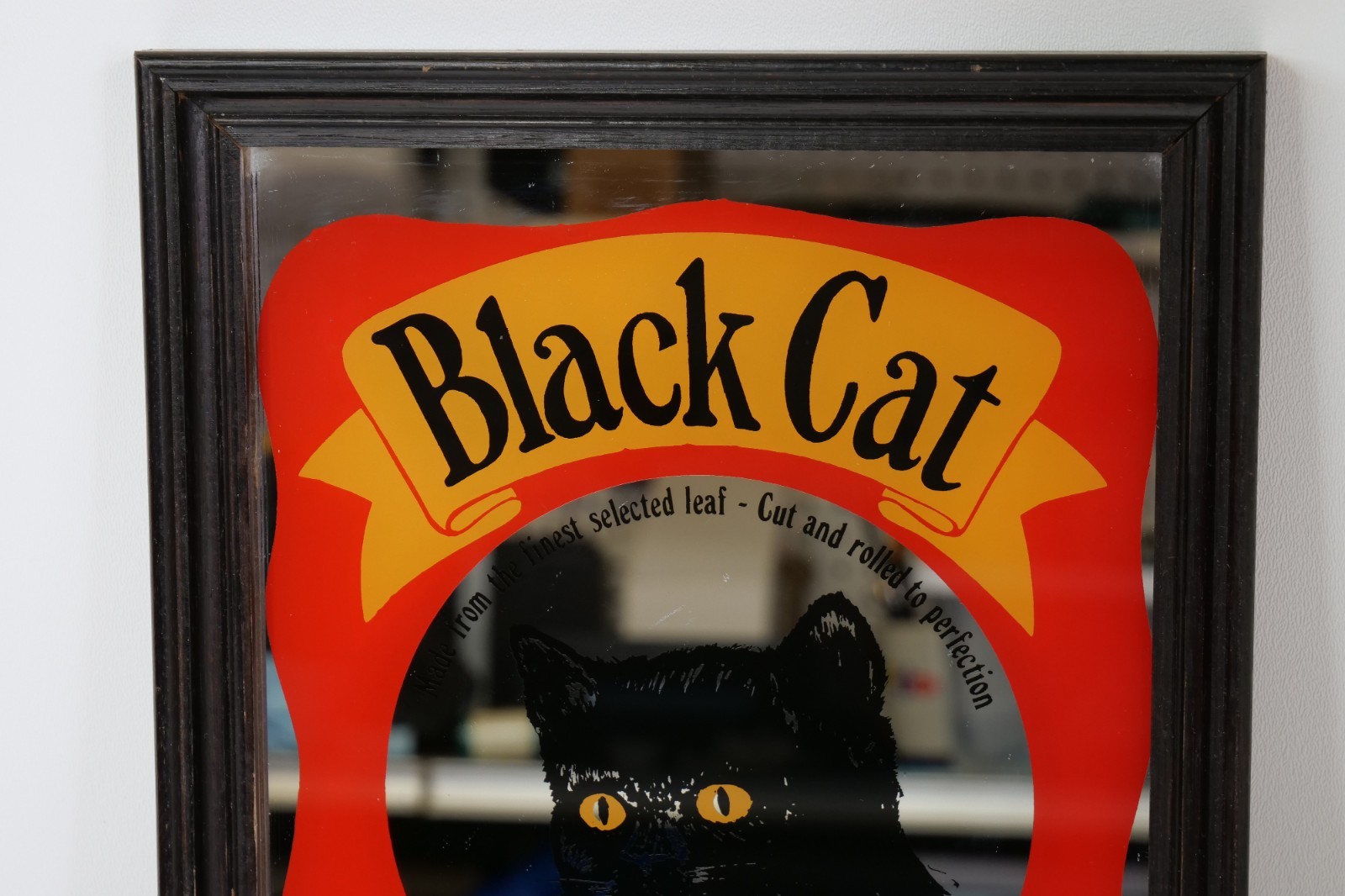 Vintage Black Cat Cigarettes Advertising Mirror Tobacco