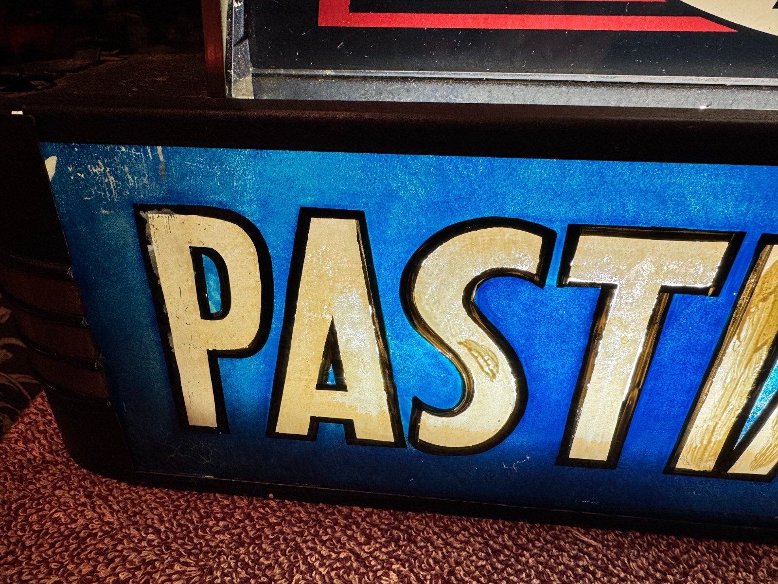 Vintage 1940s PASTIME CLUB Champion Spark Plug Art Deco Clock Light
