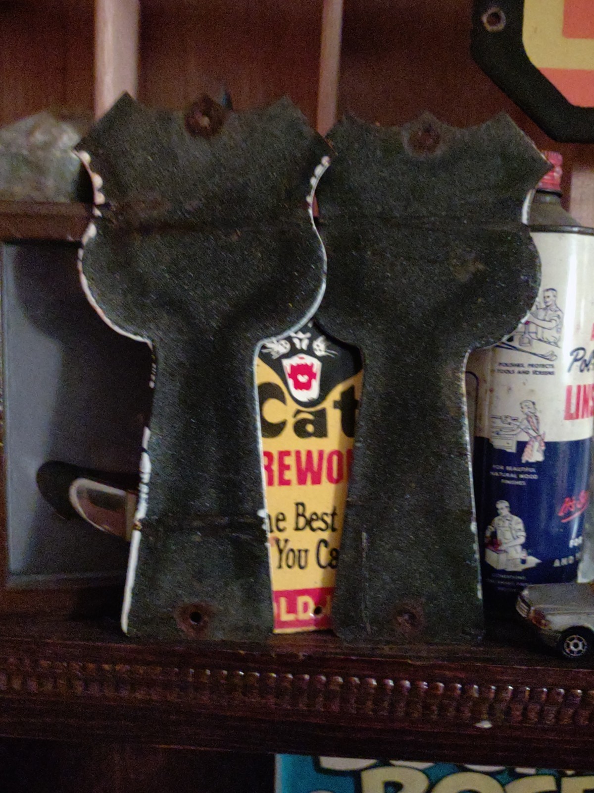 VTG Phillips 66 Porcelain Gas Station Sign Pair Restroom Bathroom Key Holder