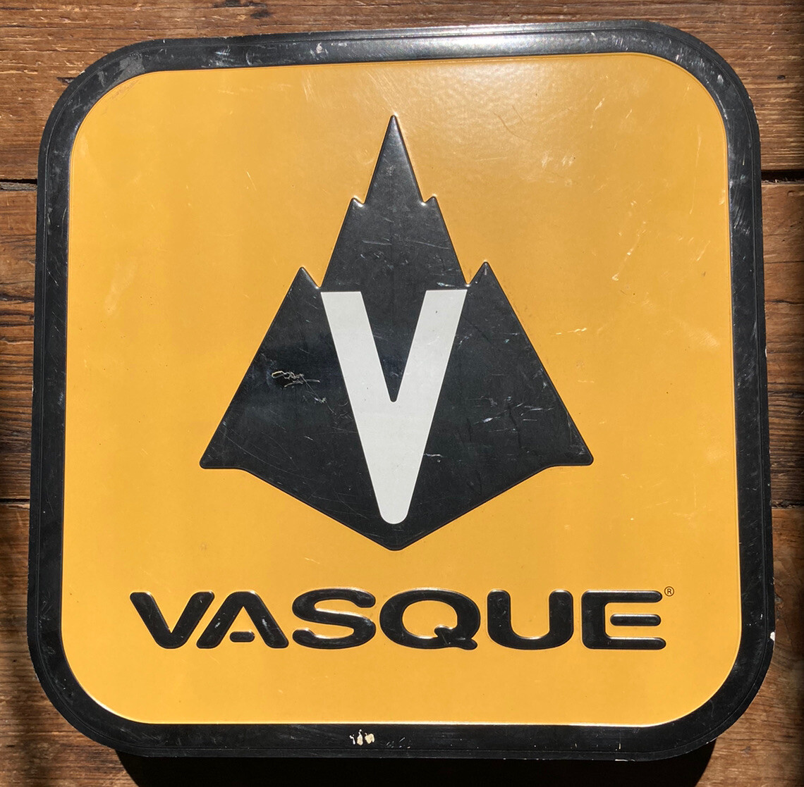 Vintage VASQUE Metal Sign Store Display 11in. 1990s Early 2000s