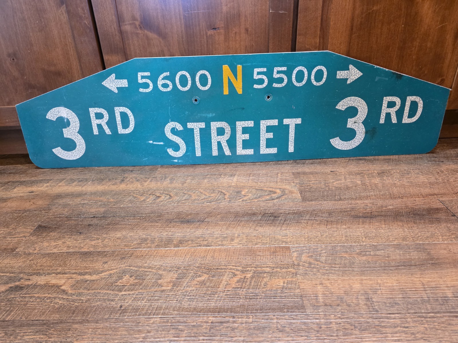 Vintage Philadelphia 3rd St Humpback Street Sign Metal Blade Double Arrow Orig.