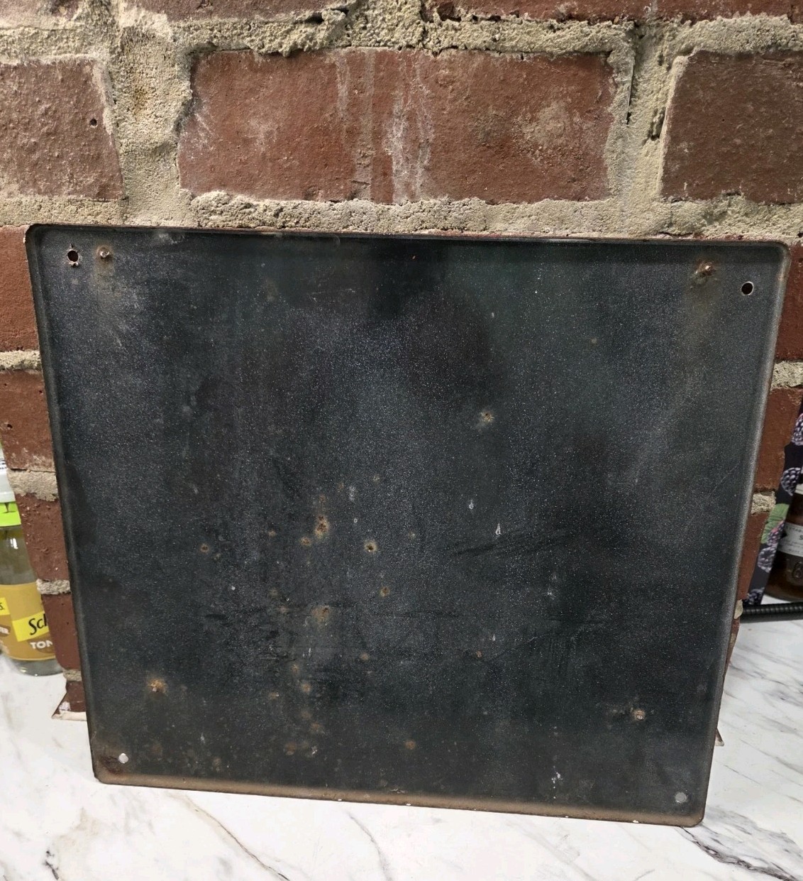 Vintage Mobil Gas Porcelain Pump Plate Mobil Regular Original Sign Oil