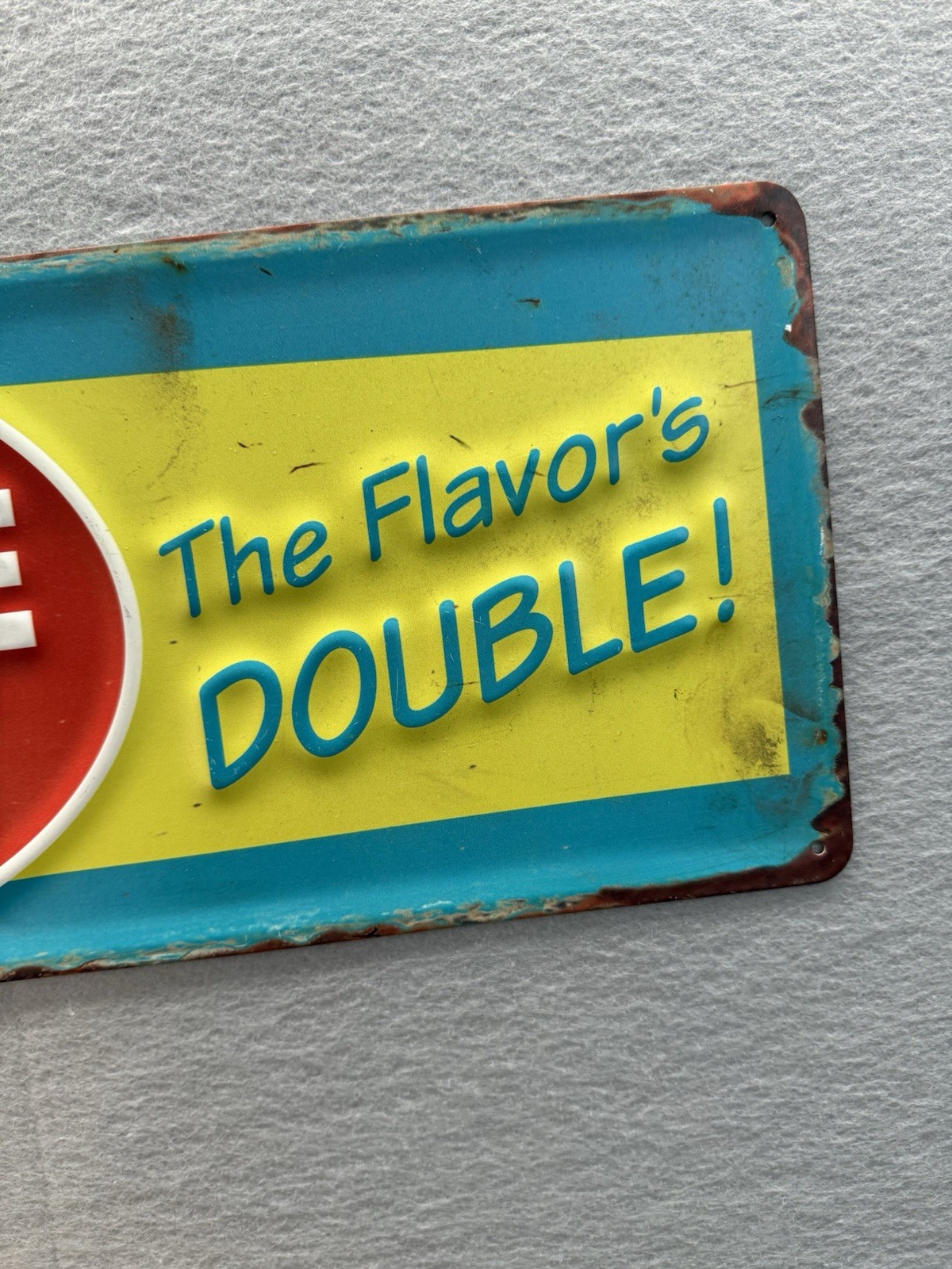 Double Cola Soda Vintage Retro Inspired Embossed Metal Sign 26×8