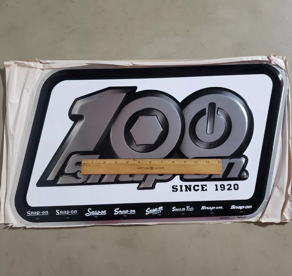 Snap On 100th Anniversary Metal Sign New SSX20P106KO