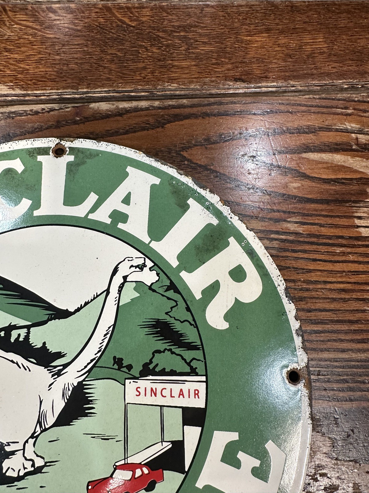 Porcelain Sinclair Enamel Sign Size 12X12 Inches