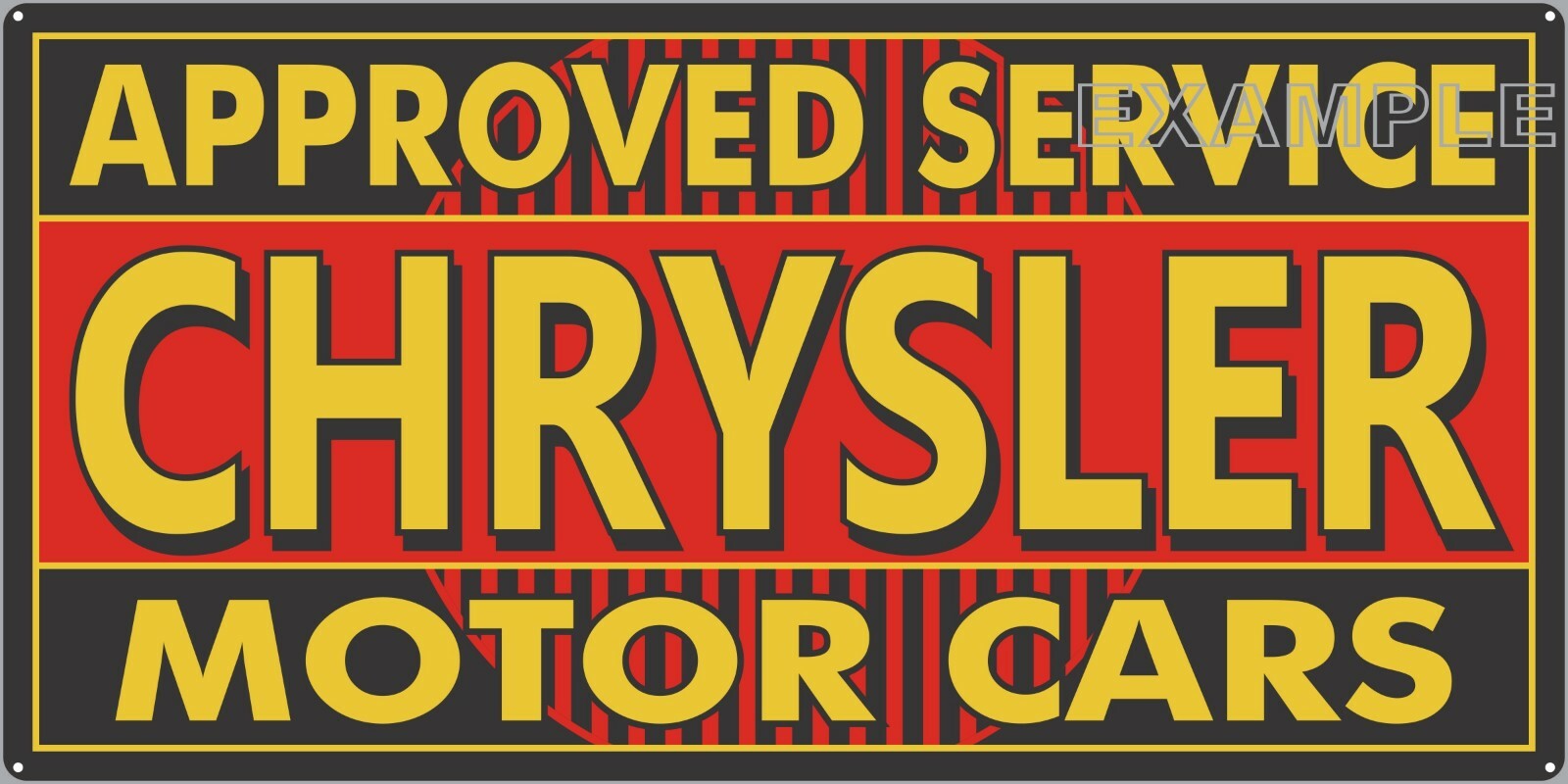 CHRYSLER MOTOR CARS APPROVED SERVICE OLD SIGN REMAKE ALUMINUM SIZE OPTIONS