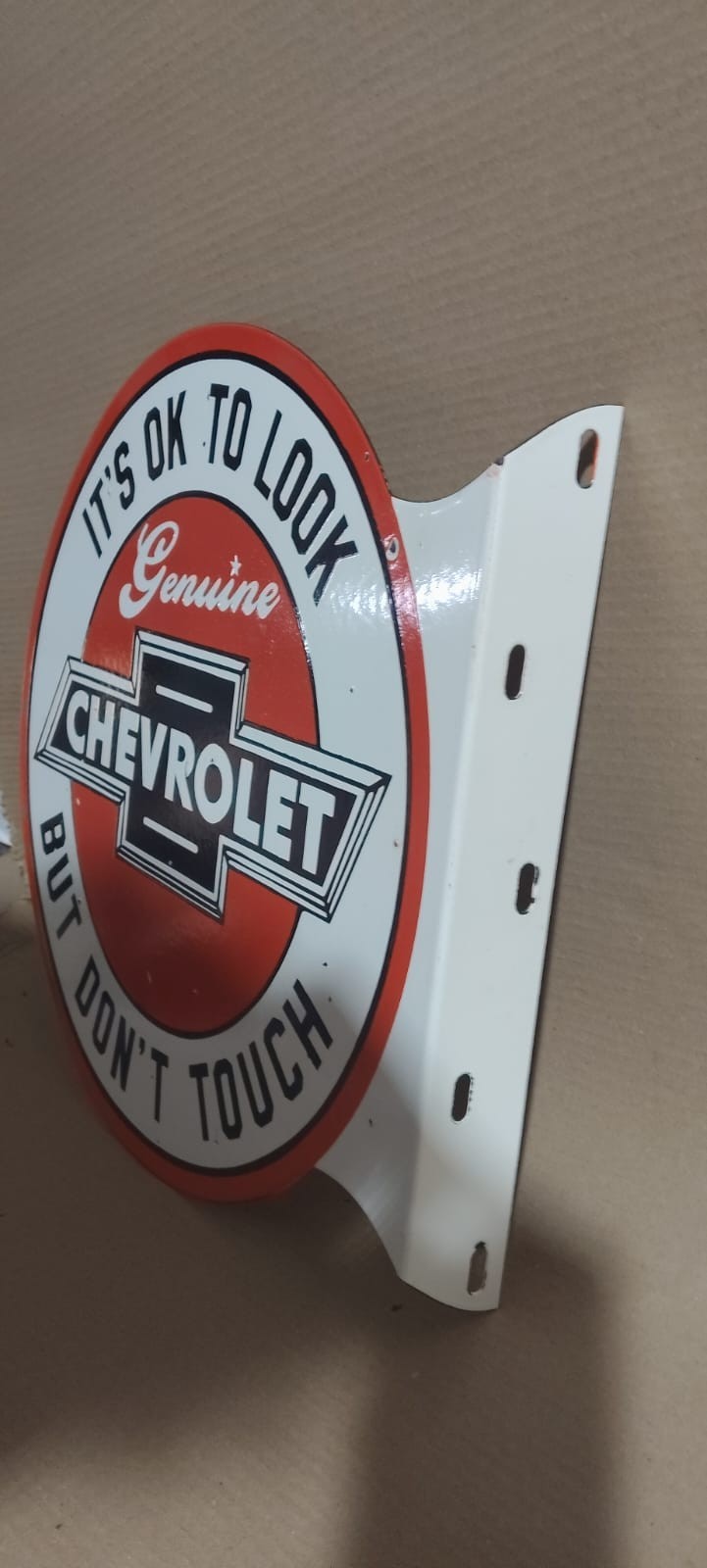Chevrolet Porcelain Enamel Sign 19.5 x 17 Inches 2 Sided
