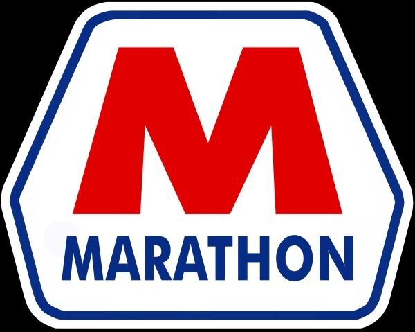 Marathon Oil Company, Gasoline NEW Sign: 40″ Wide Diecut USA Steel