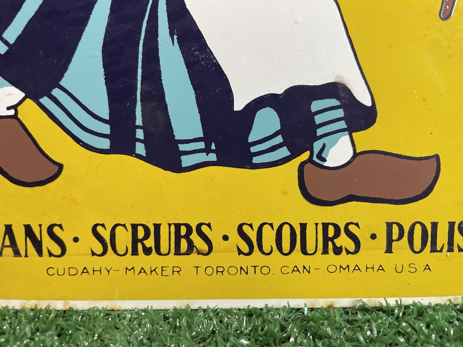 VINTAGE OLD DUTCH CLEANSER PORCELAIN SIGN CANADA USA KITCHEN HOUSEHOLD AMISH