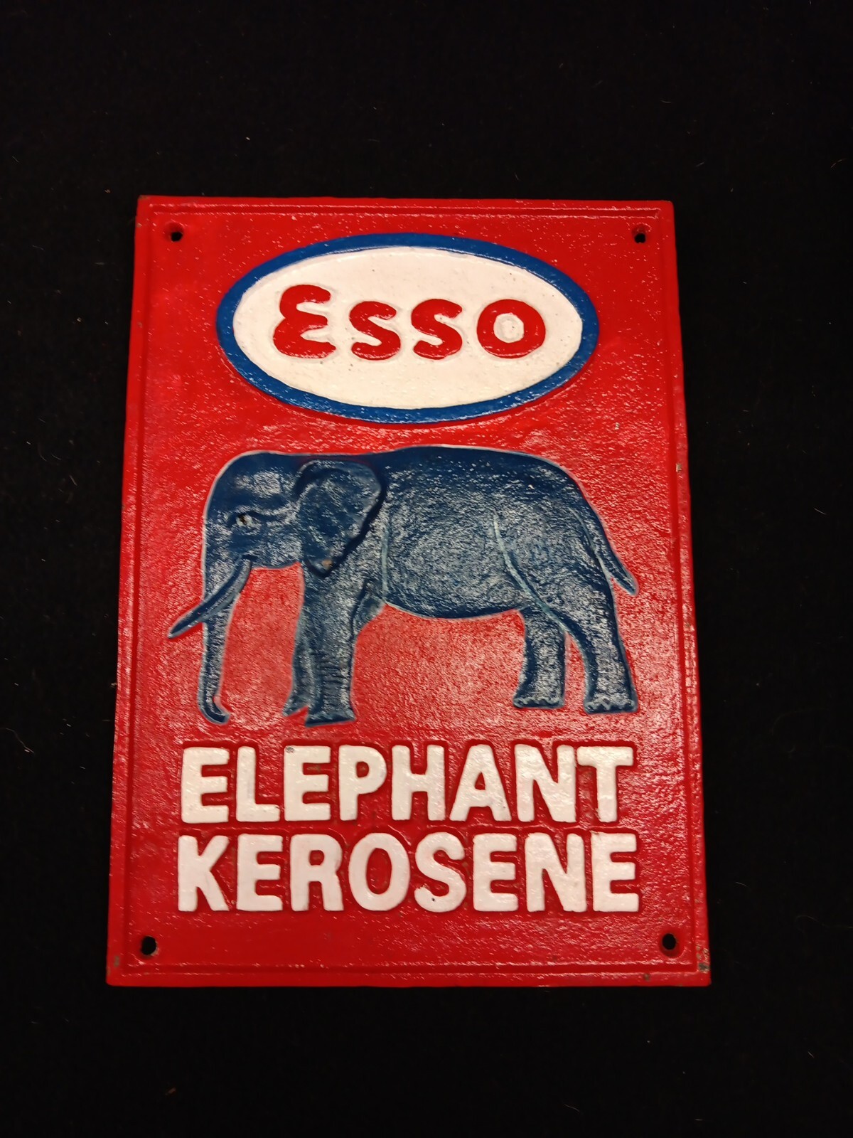 Cast Iron Esso Elephant Kerosene Sign