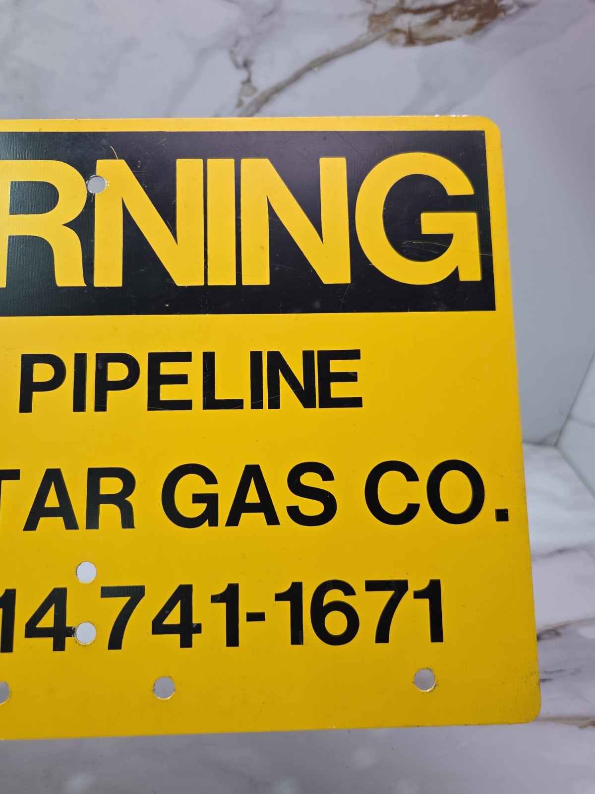 Vintage Painted Metal Sign Lone Star Gas Co. Warning