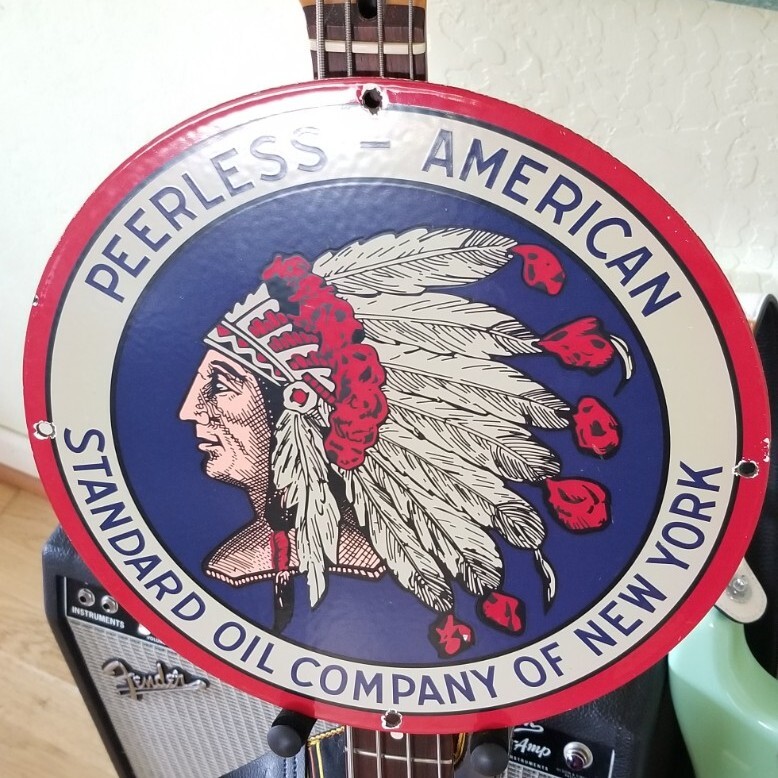 Vintage peerless american standard oil company New York Porcelain Sign