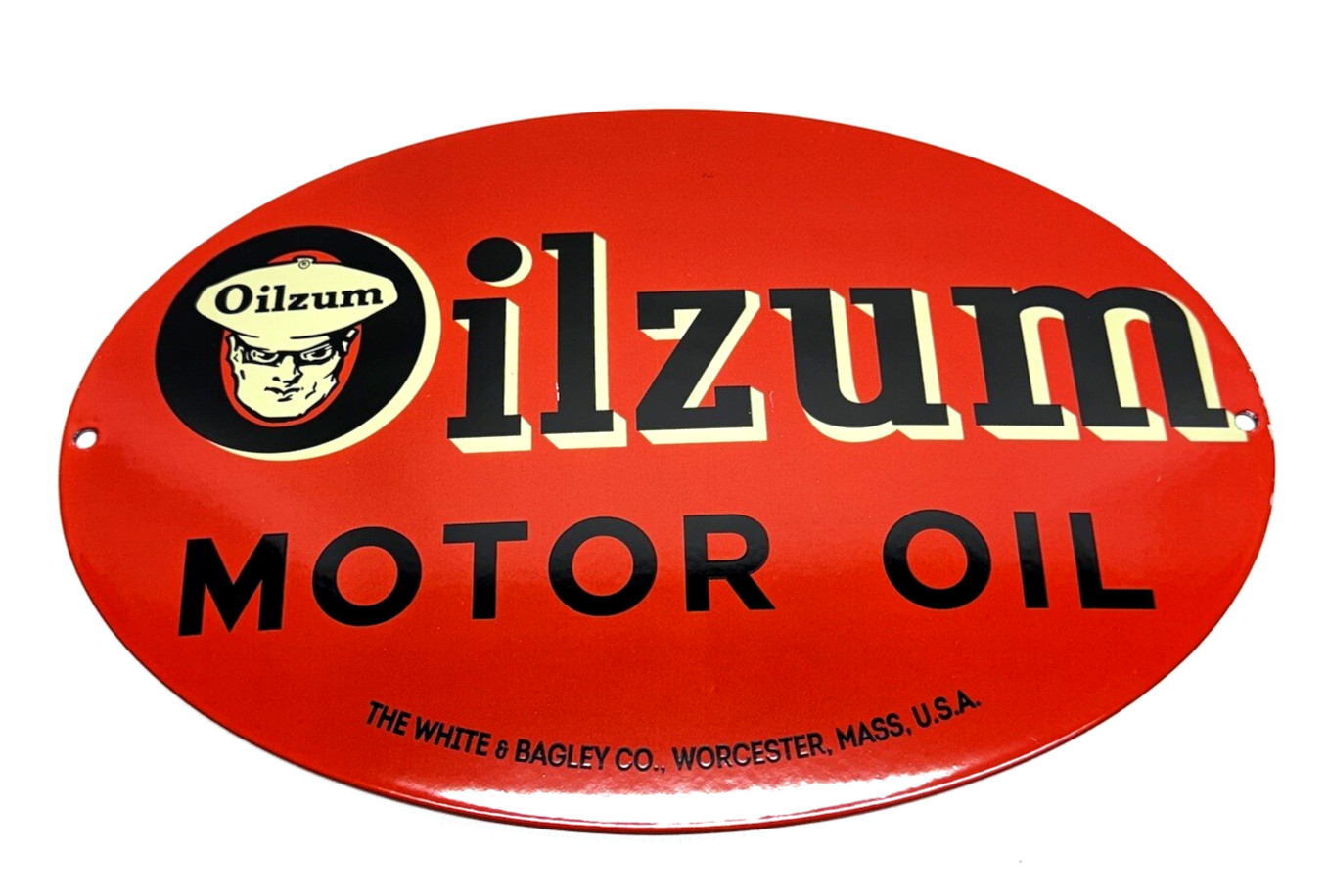 Oilzum Motor Oil – Vintage Porcelain Sign – Service Station Pump Plate Americana
