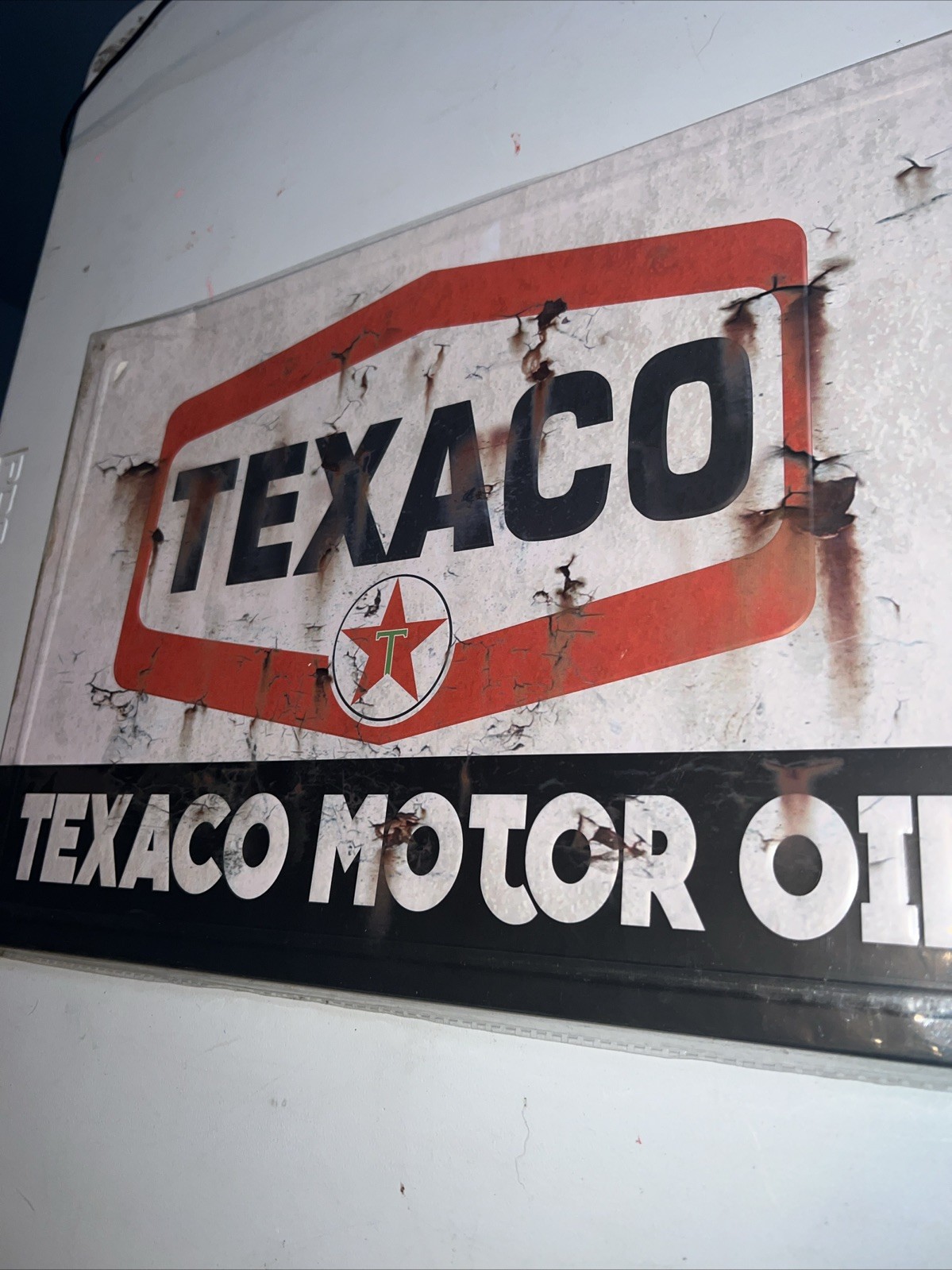 Texaco Motor Oil Vintage Style Tin Sign Gas Station Garage Wall Decor 12 x 8