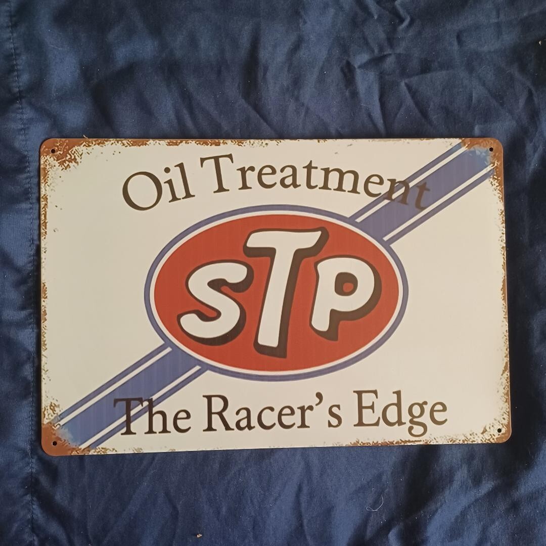 8″X12″ Metal Sign Man Cave Wall Art Garage Bar Gas Station White STP Treatment