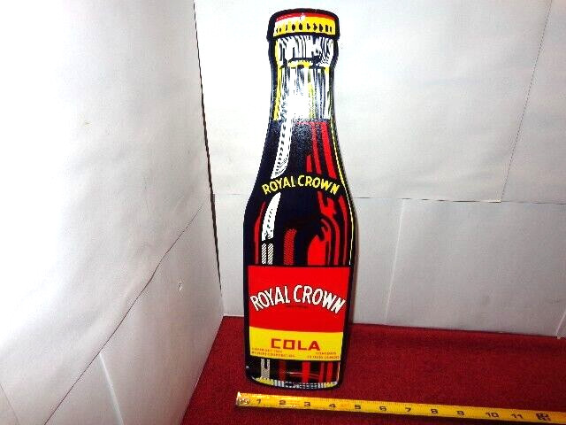 15×4 in ROYAL CROWN COLA SODA POP BY NEHI ADV. SIGN HEAVY DIE CUT METAL – Z 338