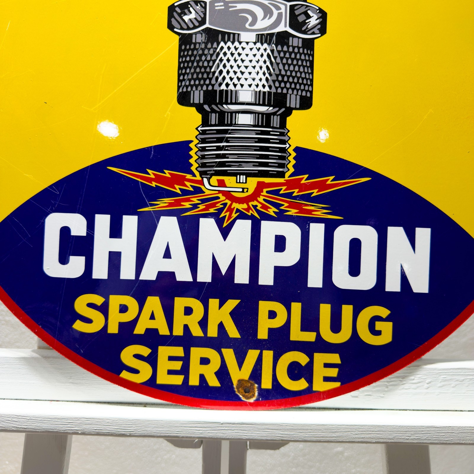 Champion Spark Plug Service Heavy Metal Sign – Garage Decor – 50 cm (19.7”)