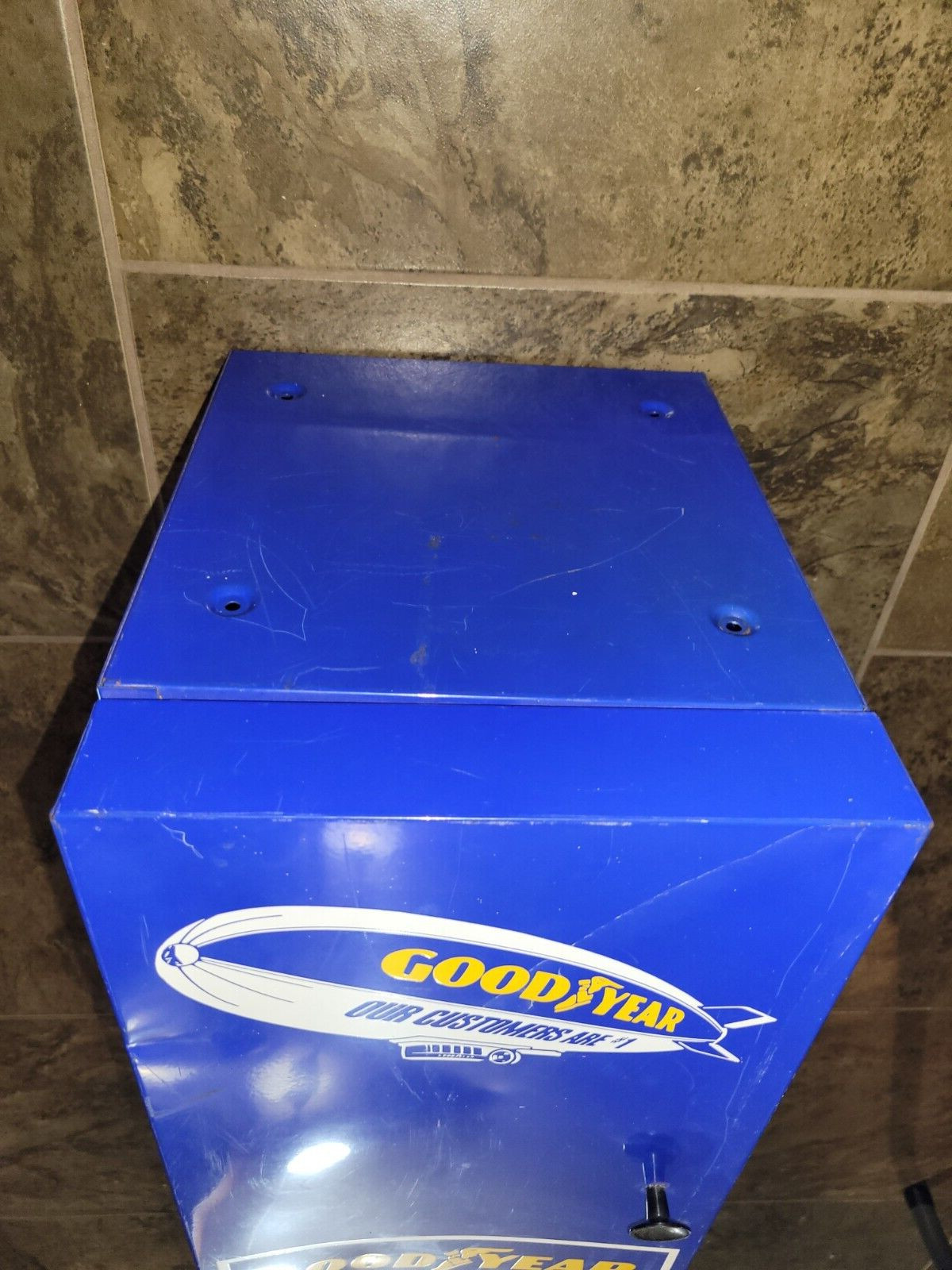 Vintage Goodyear Graphics Display Advertising Cabinet 90s Timing Belts Rare