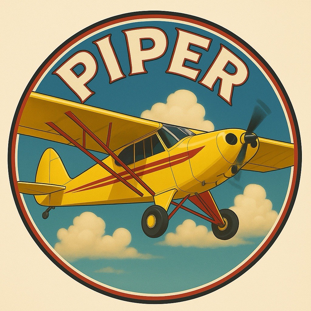 Hi Gloss!! Piper Airplane Vintage Style Sign Plane Aviation