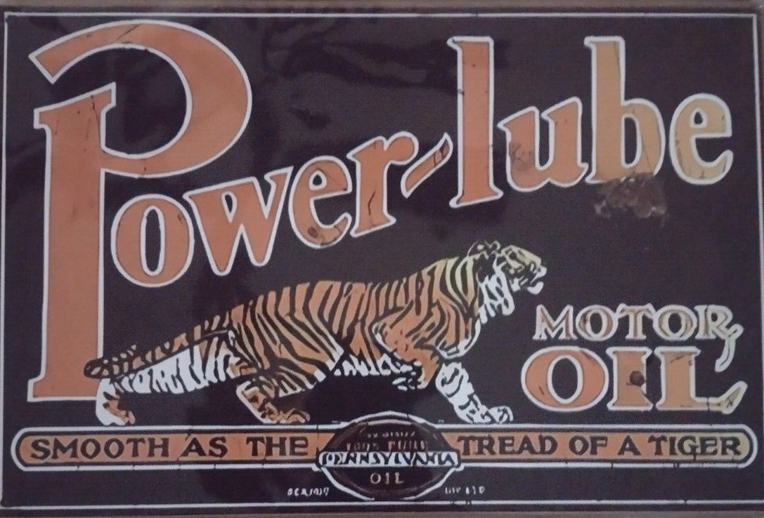 Power Lube Motor Oil Vintage Style Metal Sign Garage Pennsylvania Tiger