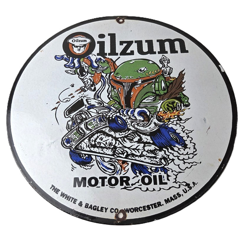 Vintage Rat Fink Porcelain Sign – Star Wars Darth Hot Rod Oilzum Gasoline Sign