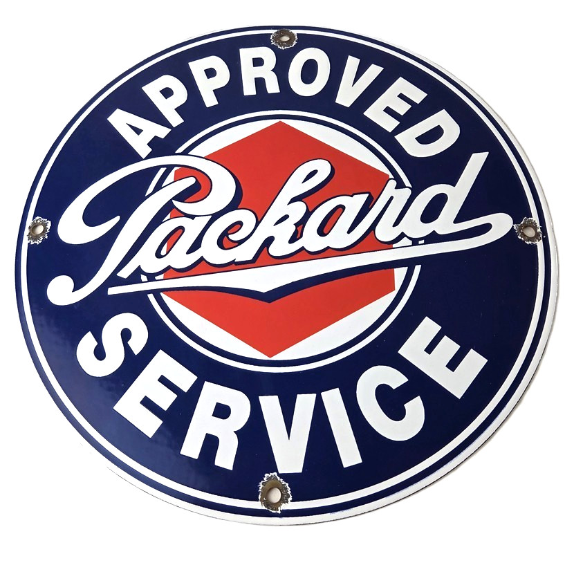 Vintage Packard Service Porcelain Sign – Approved Dealer Crest Sign