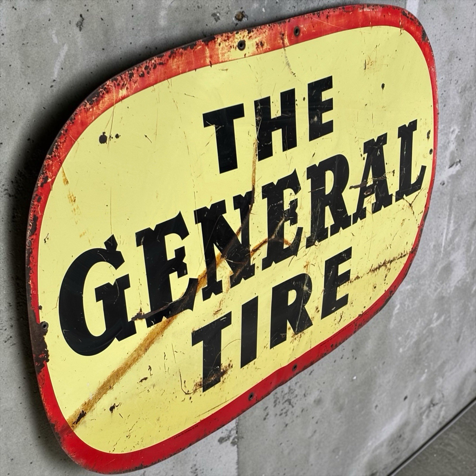 Vintage The General Tire Dealer Metal Sign Auto Car Oil Gas Station Advertising