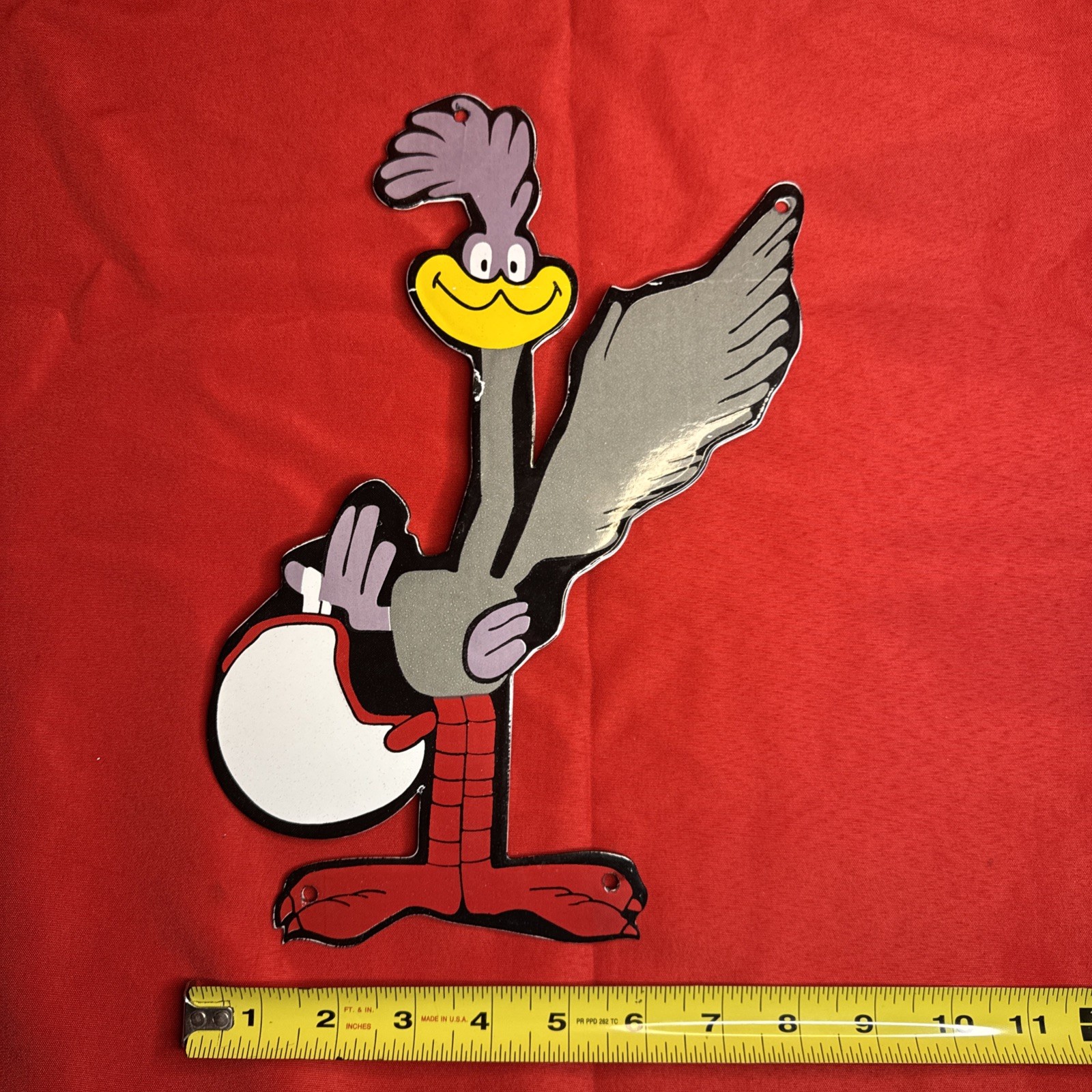 Porcelain Enamel Road Runner Mopar Plymouth Bird 12″ Metal Gas Oil Car Racing
