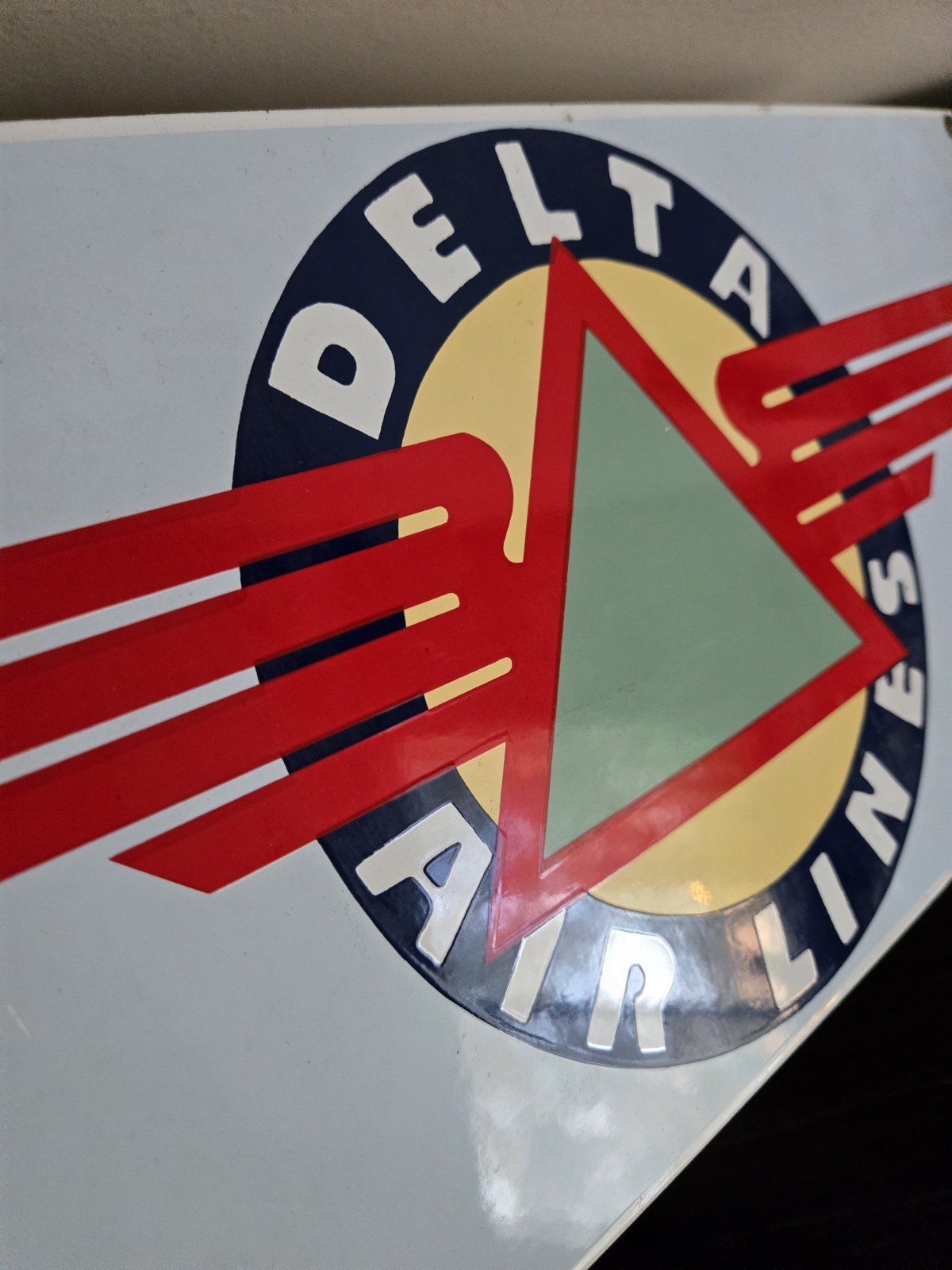 Delta Air Lines Sign 16×7” Porcelain Painted /Heavy Steel / Ande Rooney Sign Co.