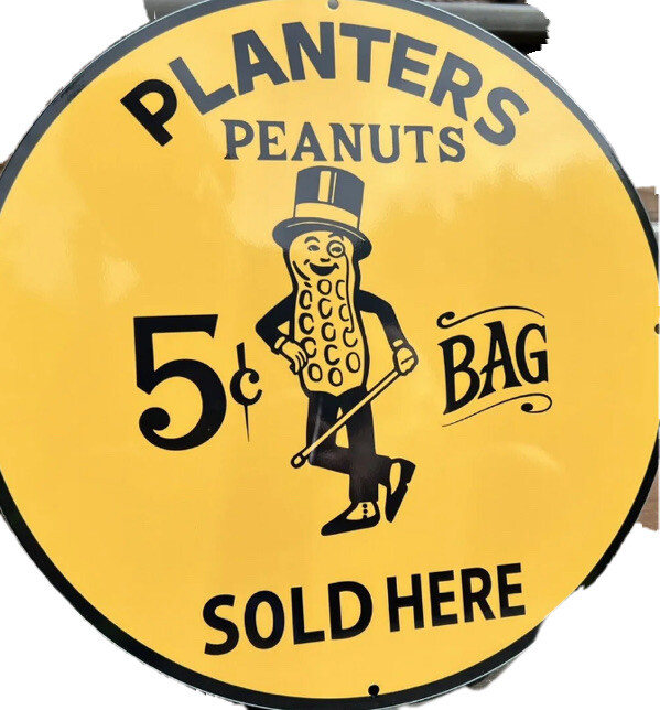 Vintage Style Mr Peanut Peanut Planters Heavy Steel Metal Quality Sign