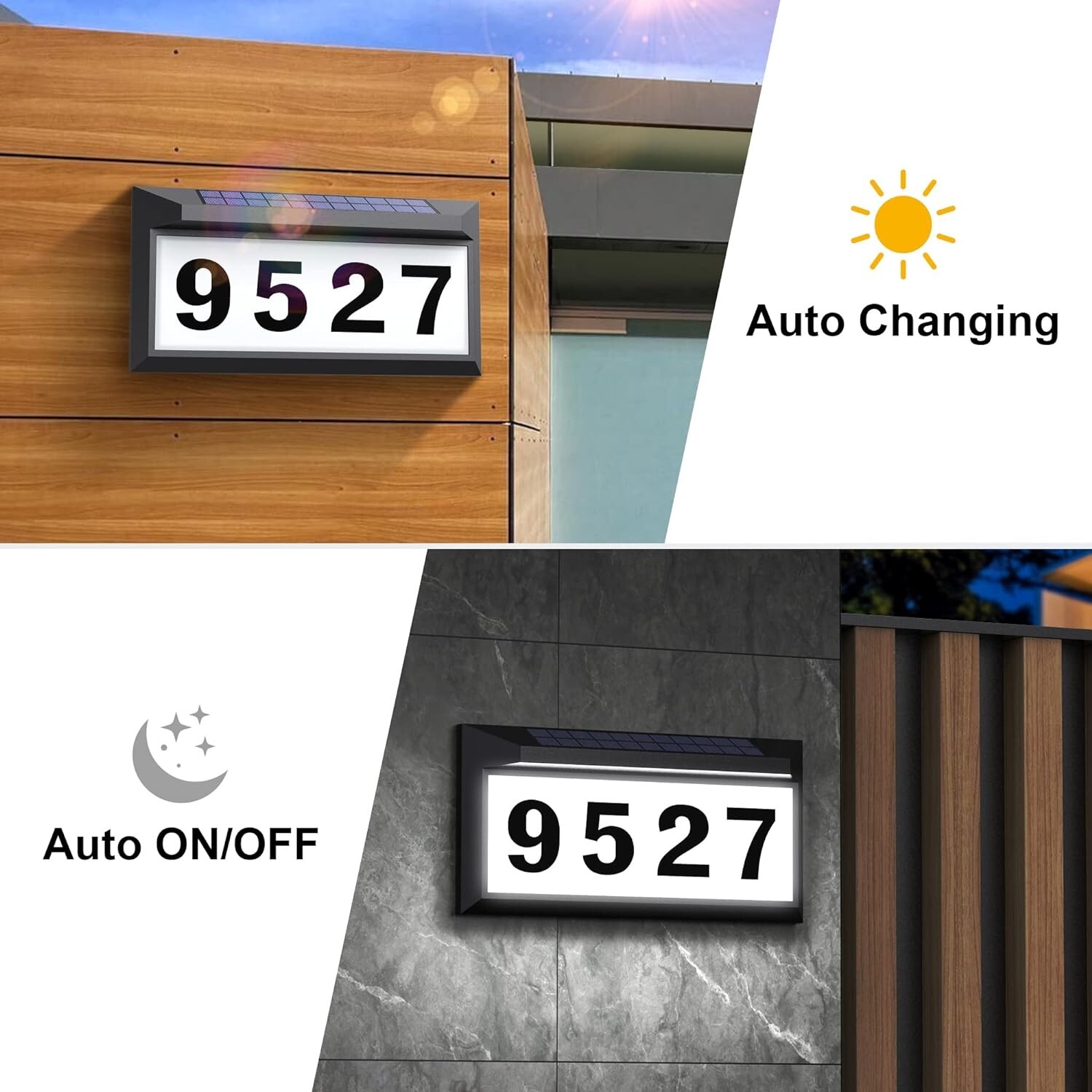 Energy-Saving Solar Address Number Sign with Easy Installation and Templates