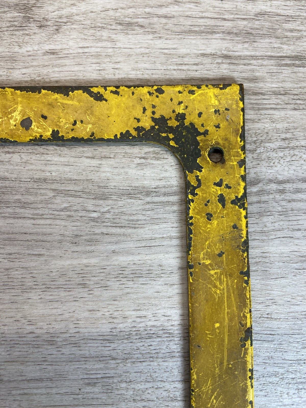 Vintage Industrial Yellow Metal Machine Frame Gas Station Pump Bezel Decor 11×7