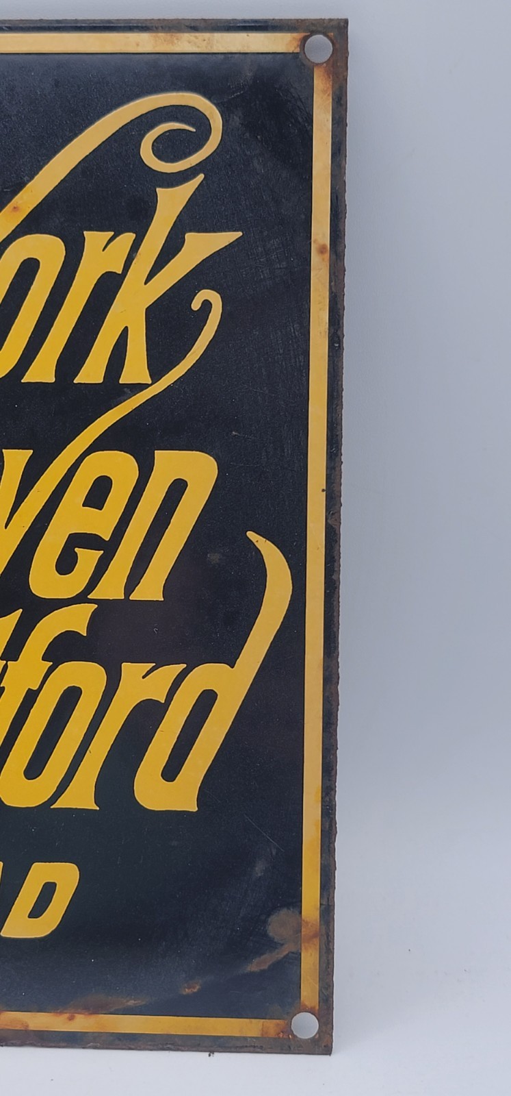 Vintage New York New Haven Hartford Railroad Porcelain Enameled Metal Sign