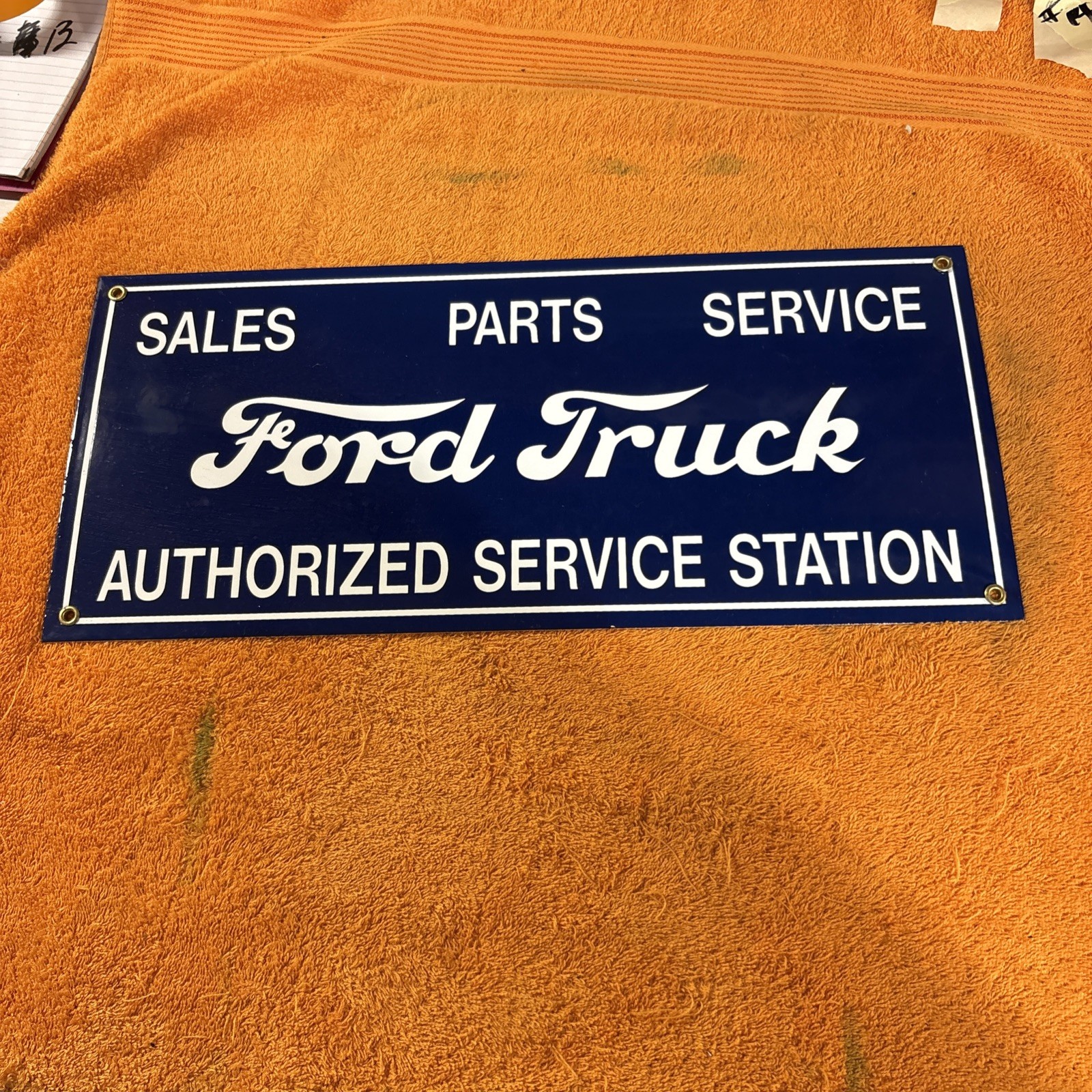 Box12-#10-NOS Vintage 18”x8” Porcelain FORD Truck Authorized Service Station