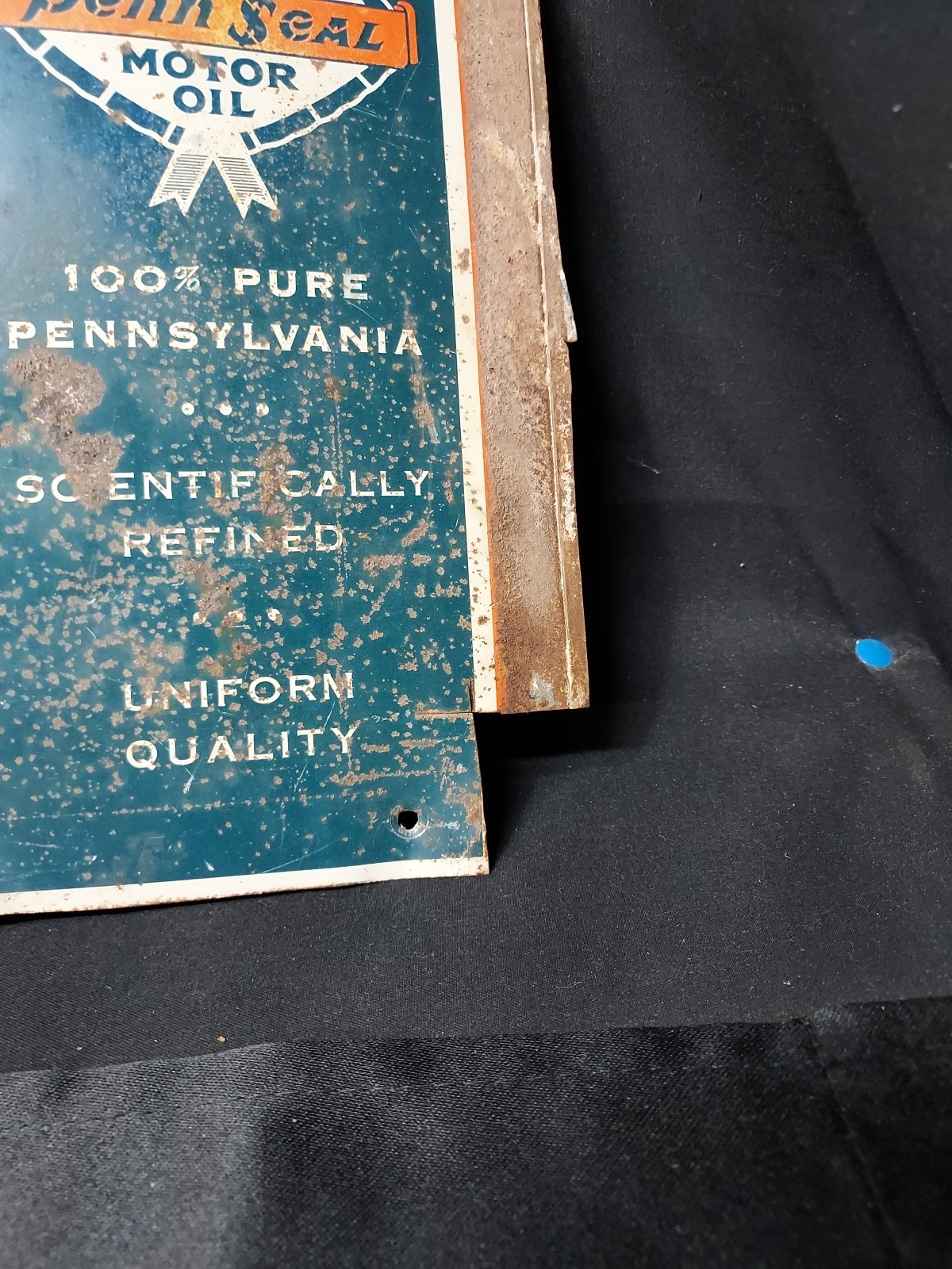 Uncommon 1930s PENN SEAL Motor Oil – Unused Can Panel Sign Original 20×9 Inches