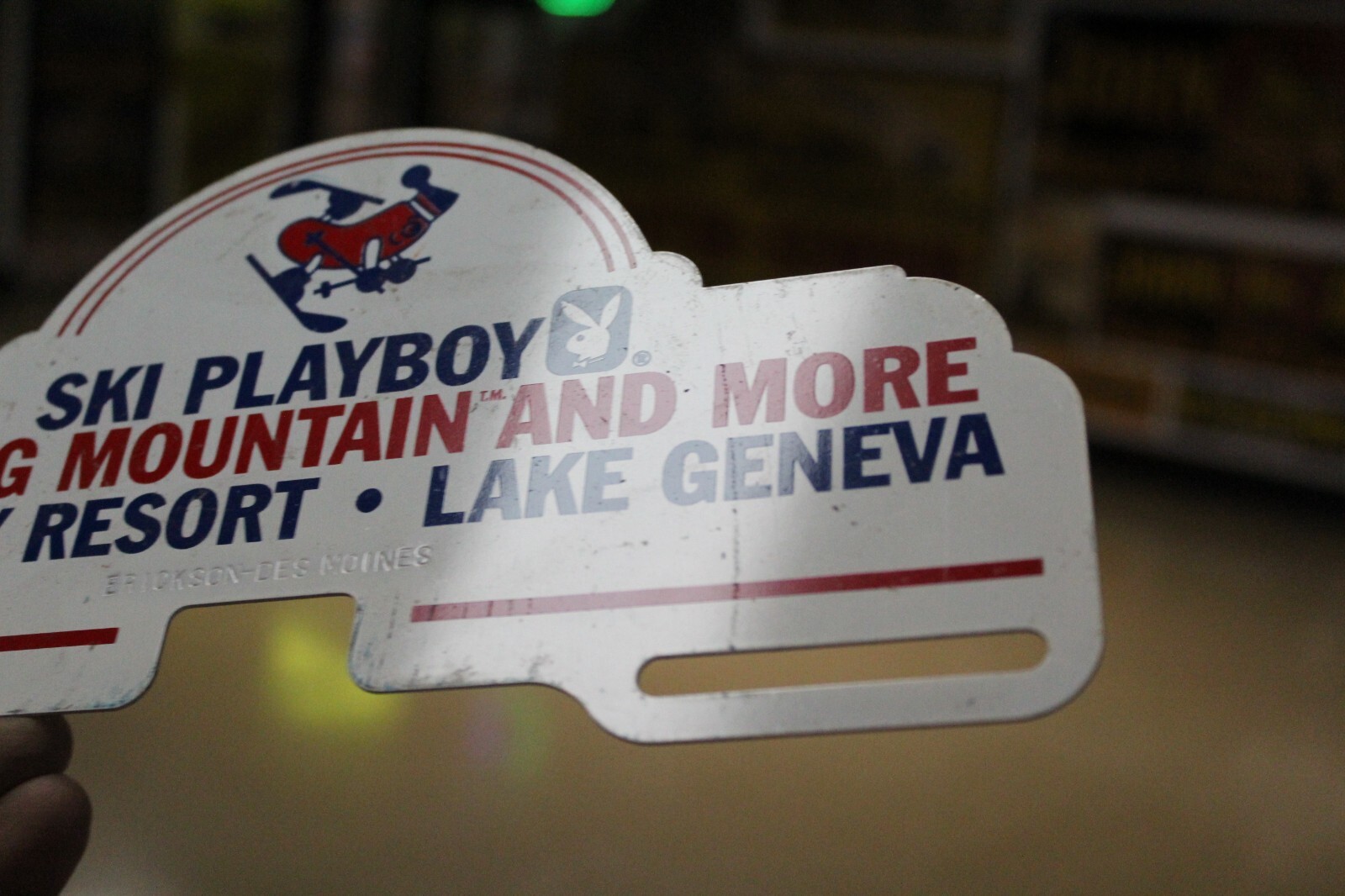 RARE 1968 PLAYBOY SKI CLUB LAKE GENEVA WISCONSIN PAINTED METAL SIGN HOTDOG BUNNY